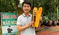  Sáo bầu thật thân trúc tím