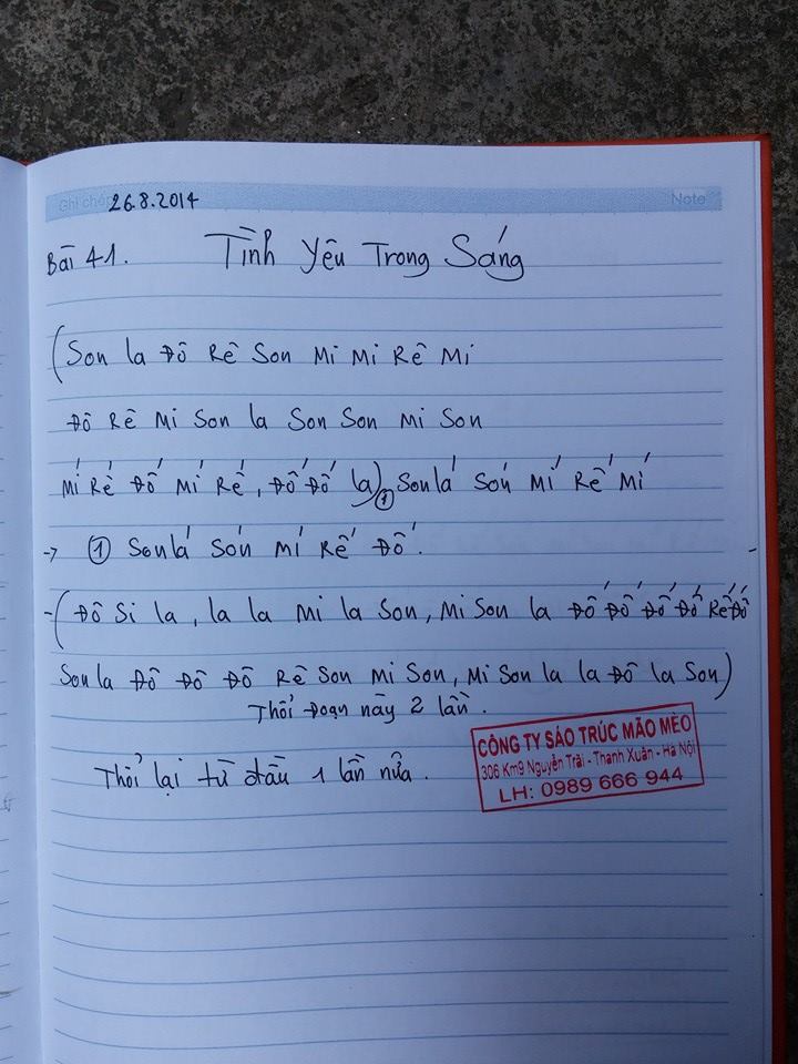 Cảm âm sáo trúc bài Tình yêu trong sáng