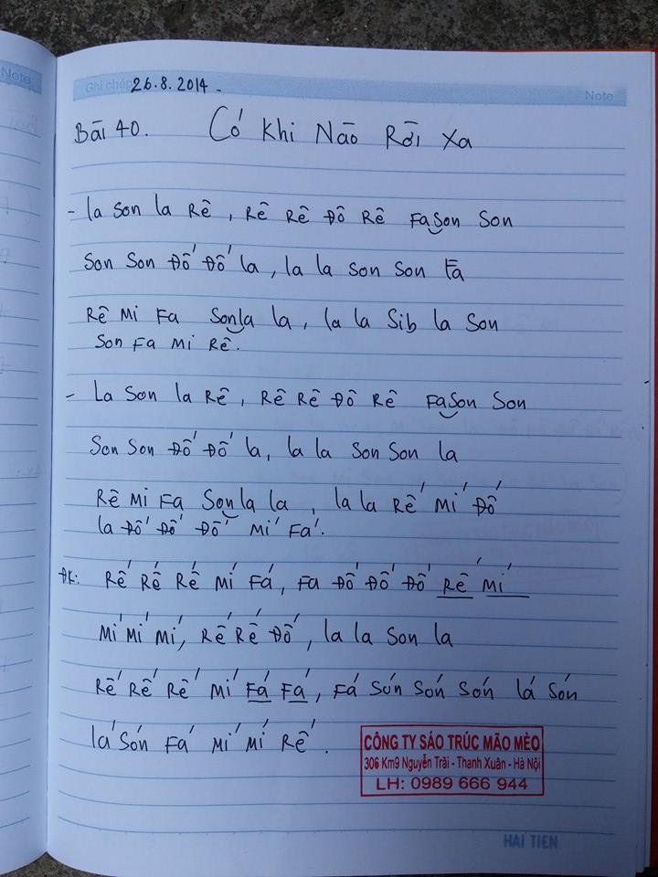 Cảm âm sáo trúc bài Có khi nào rời xa