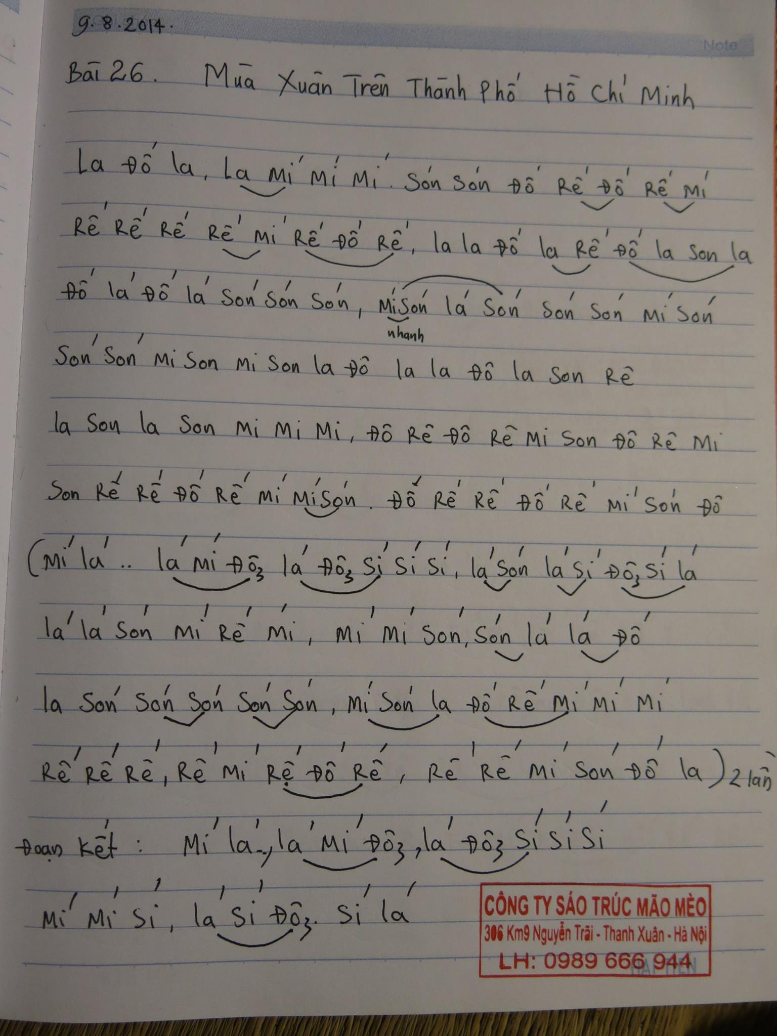 Cảm âm sáo trúc bài Mùa xuân trên Tp Hồ Chí Minh