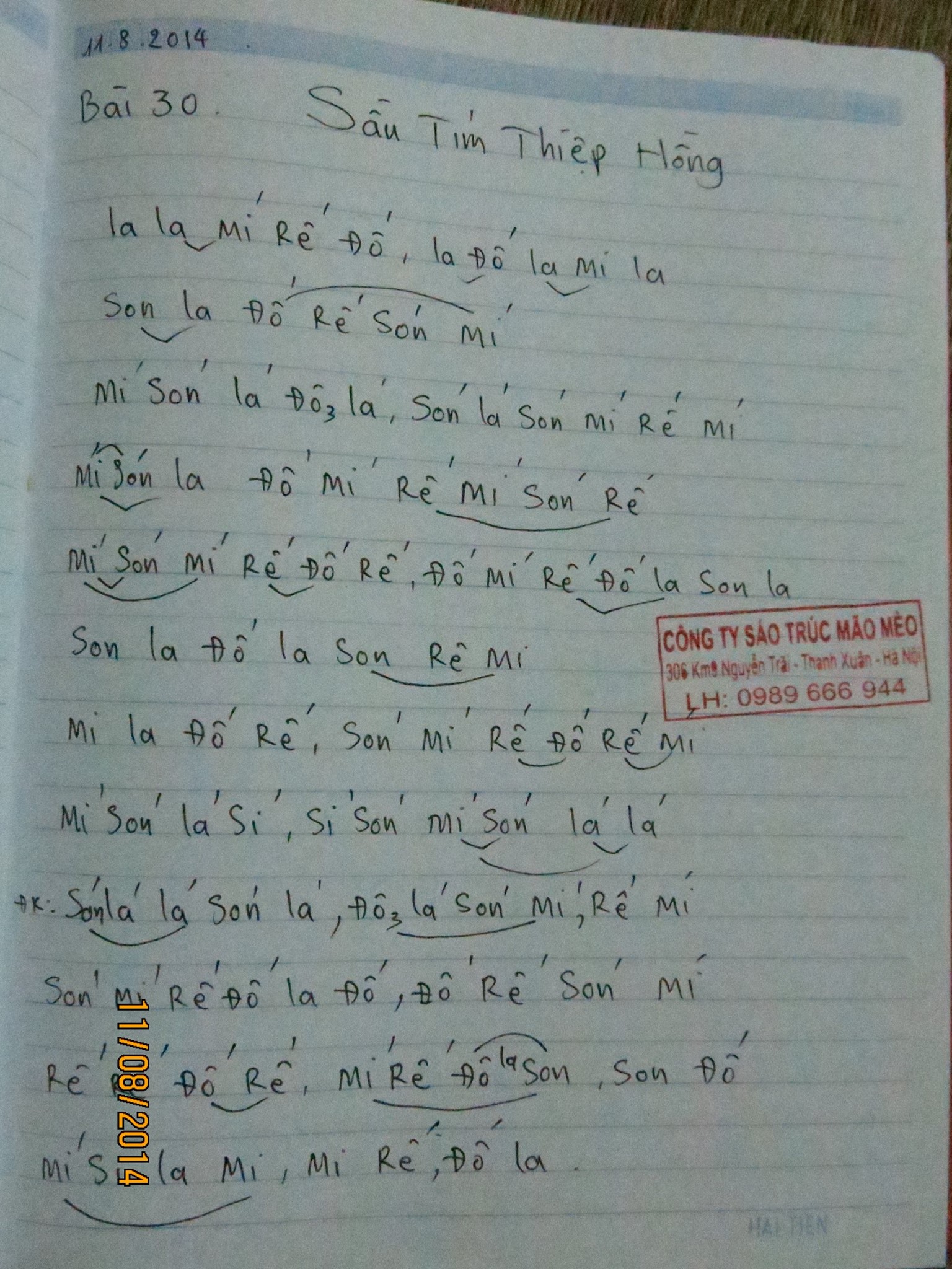 Cảm âm sáo trúc bài Sầu tím thiệp hồng