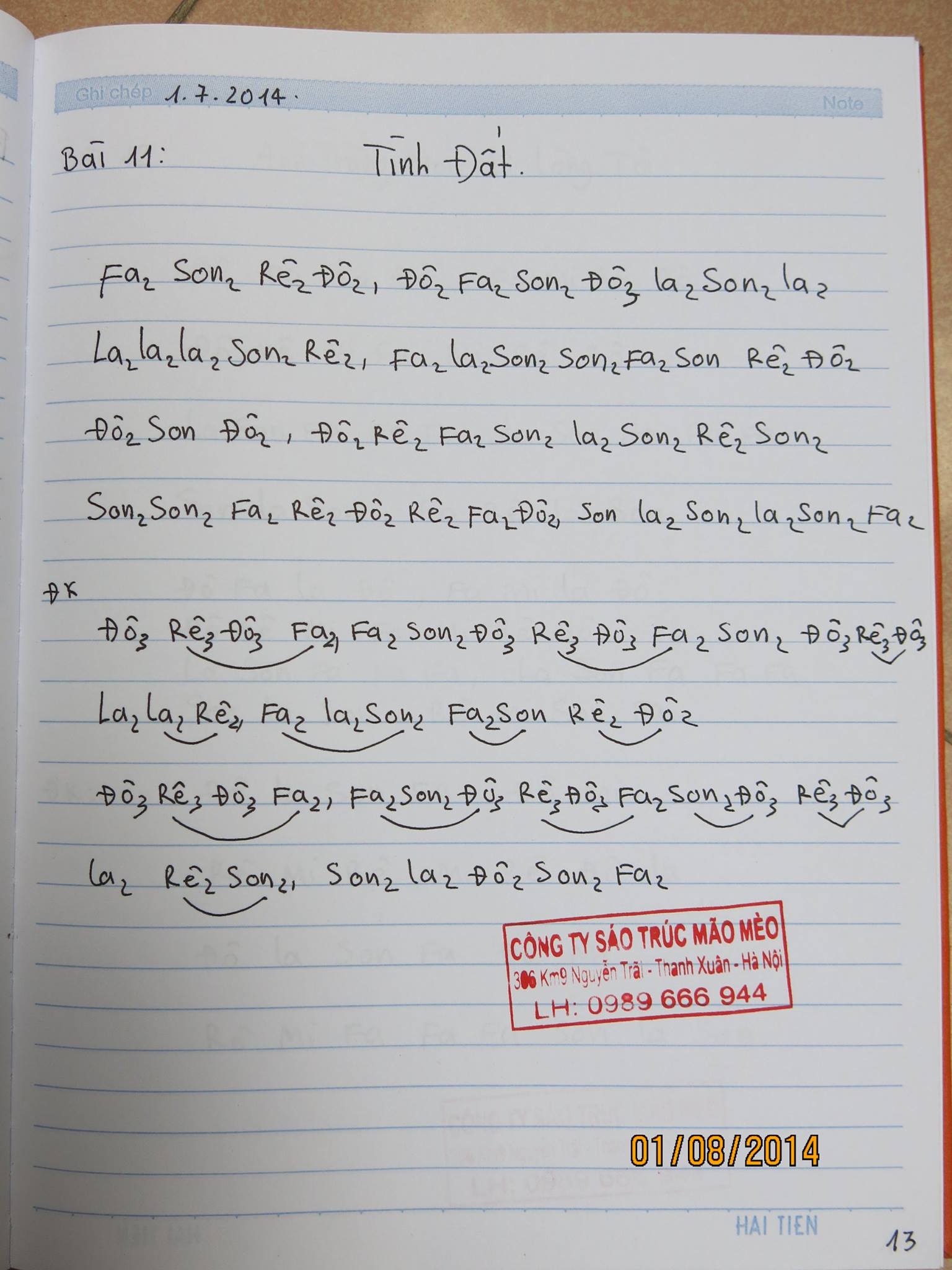 Cảm âm sáo trúc bài Tình đất