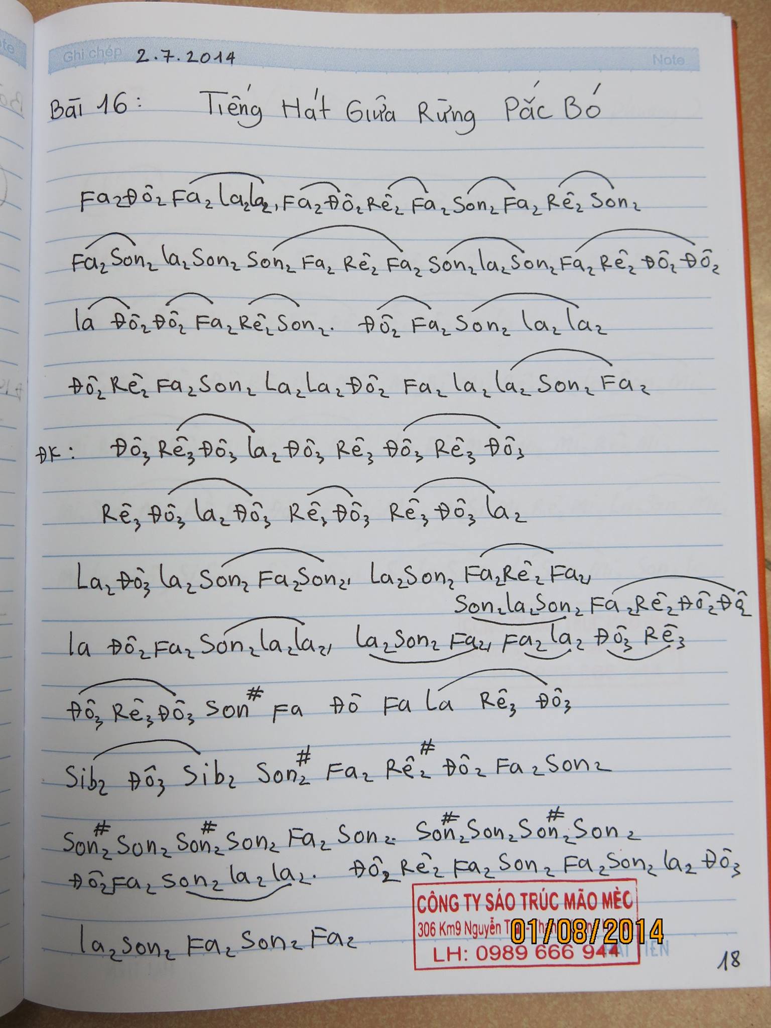 Cảm âm sáo trúc bài Tiếng hát giữa rừng pác bó