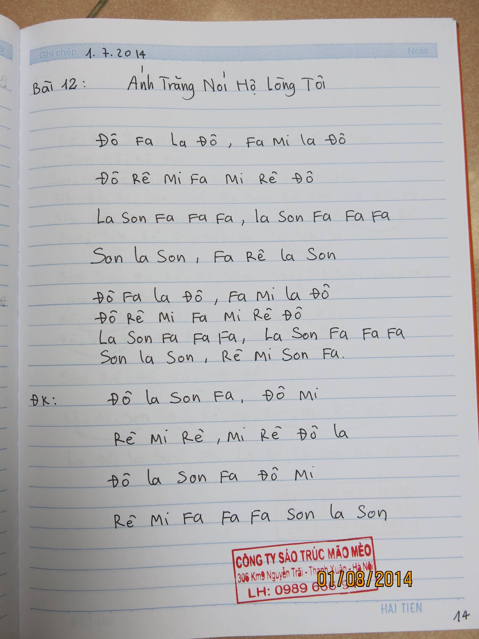 Cảm âm sáo trúc bài Ánh trăn nói hộ lòng tôi